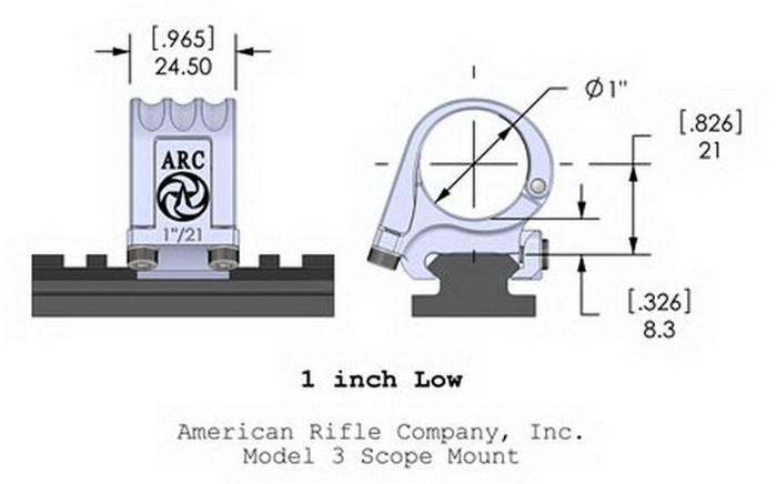  American Rifle AR M3  (25,4 )  Picattinny,  M3-1-00-G2-25.4-21