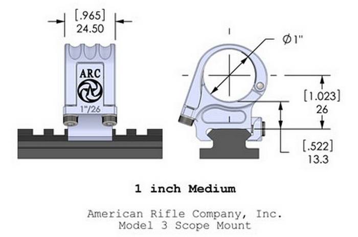  American Rifle AR M3  (25,4 )  Picattinny,  M3-1-00-G2-25.4-26
