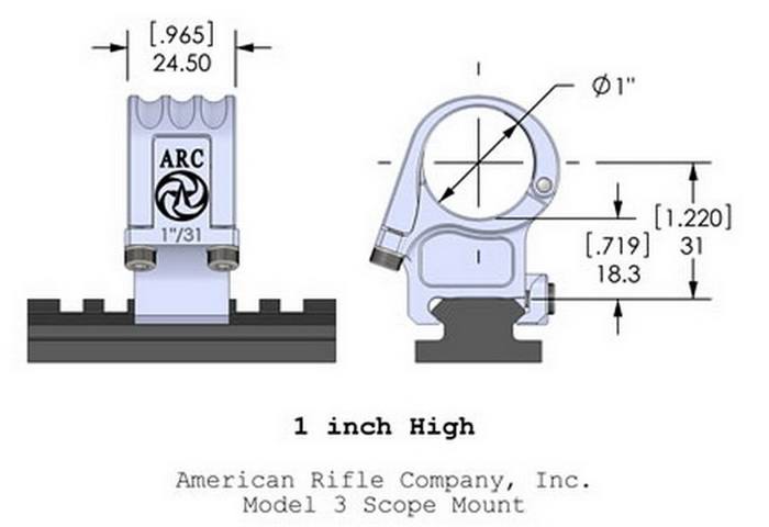  American Rifle AR M3  (25,4 )  Picattinny,  M3-1-00-G2-25.4-31