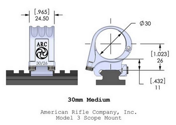  American Rifle AR M3 (30 )  Picattinny,  M3-1-00-G2-30-26